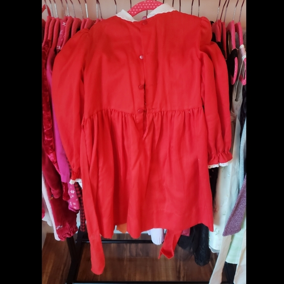 VINTAGE Polly Flinders Red Christmas dress 6X - Picture 5 of 6